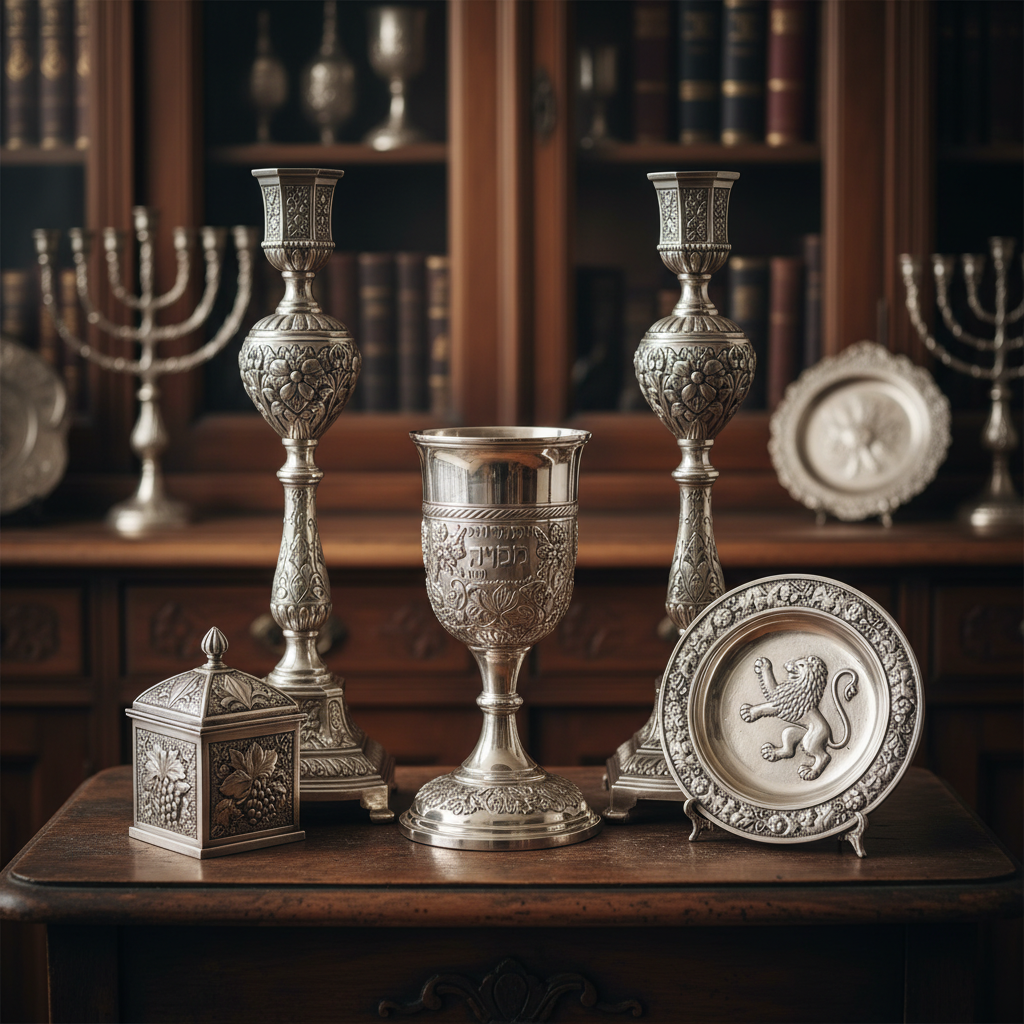 פמוטי כסף לכלה עם מגש לפמוטים: שילוב לעיצוב שולחן חג